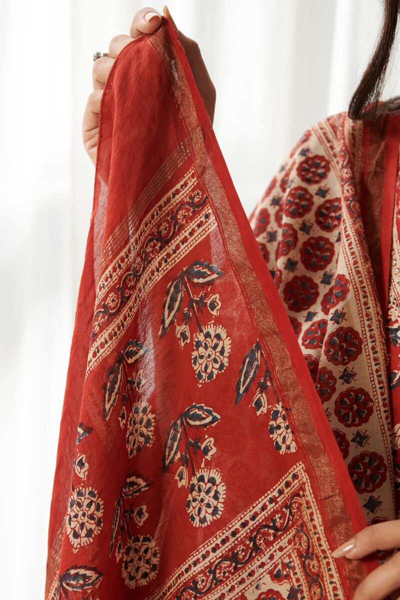 Sehra Darya Bagru Chanderi Dupatta