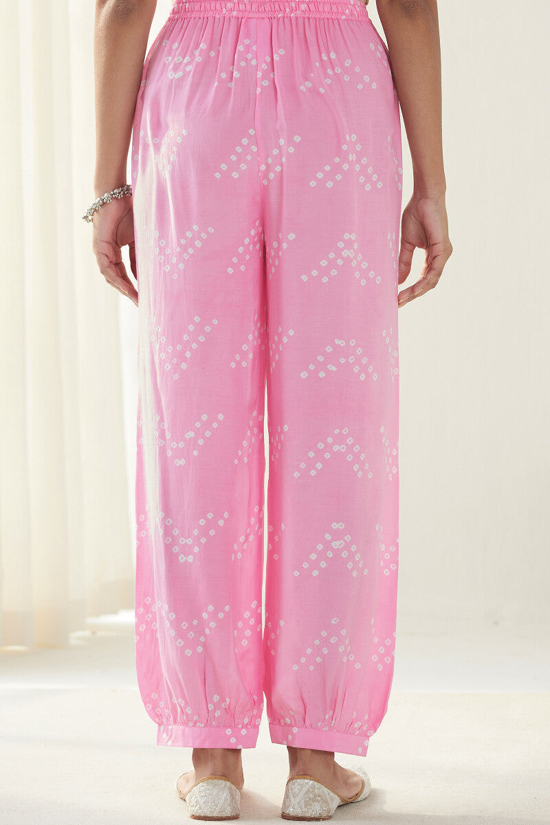 Gauhar Afroza Pink Bandhej Izhaar Pants