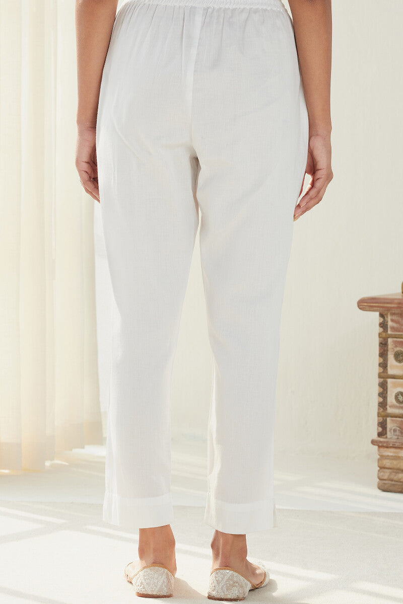 Gauhar Afroza White Narrow Pants