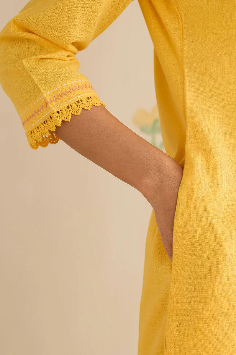 Surplus: Kashida Kiara Yellow Kurta