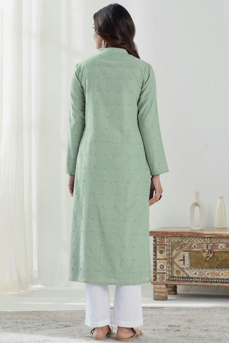 Naadirah Layla Green Handloom Kurta