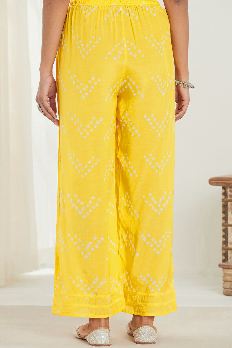 Gauhar Afroza Yellow Bandhej Farsi