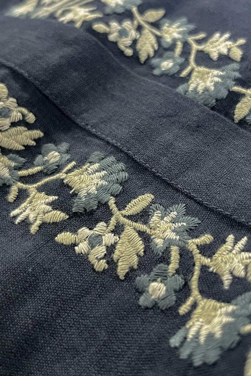 Roza Saira Blue Cotton Linen Kurta