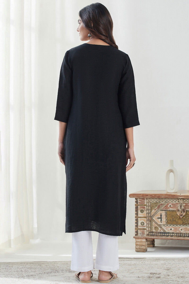 Roza Mirza Linen Black Kurta