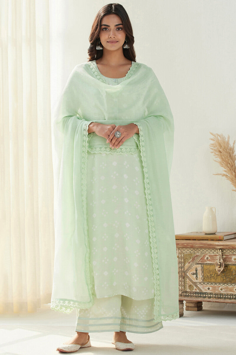 Gauhar Afroza Light Green Bandhej Kurta