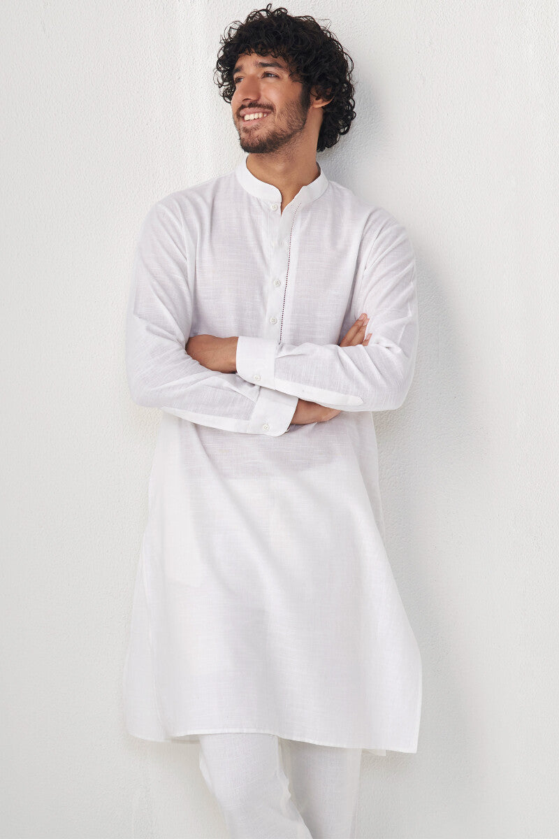 Zaid White Handloom Kurta