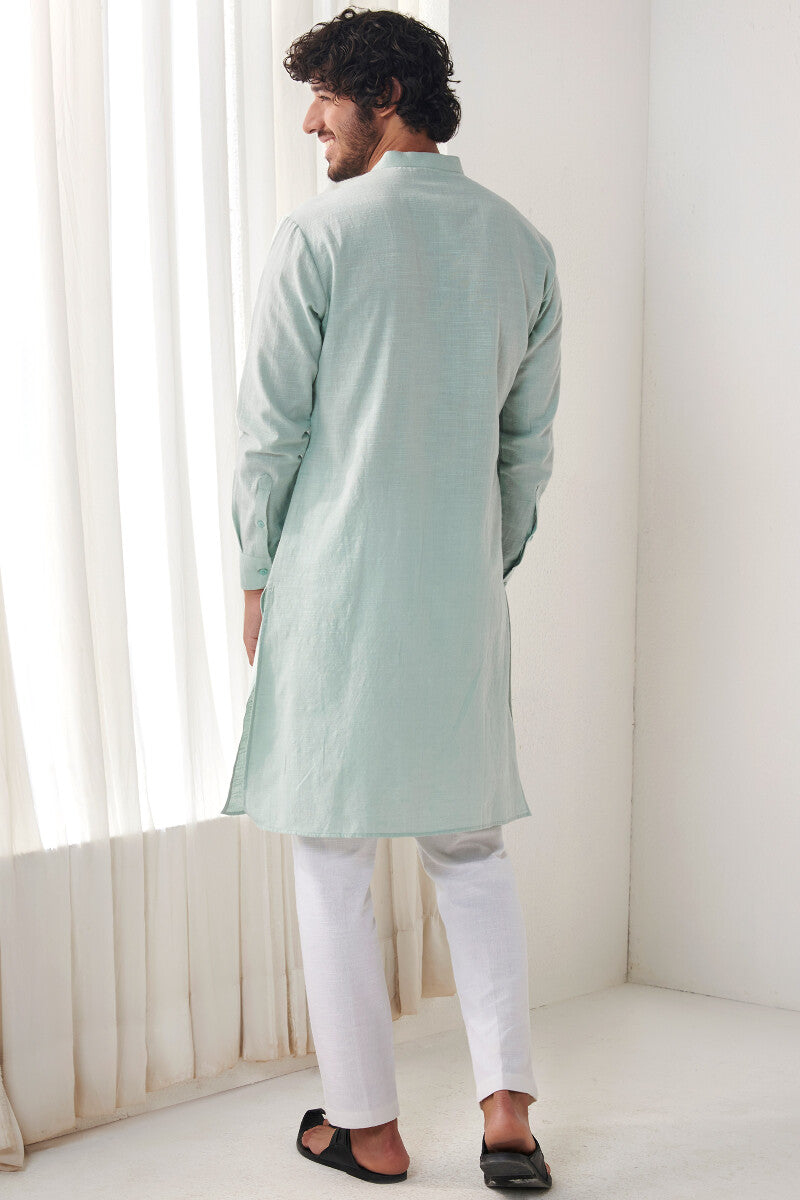 Zaid Sky Blue Handloom Kurta