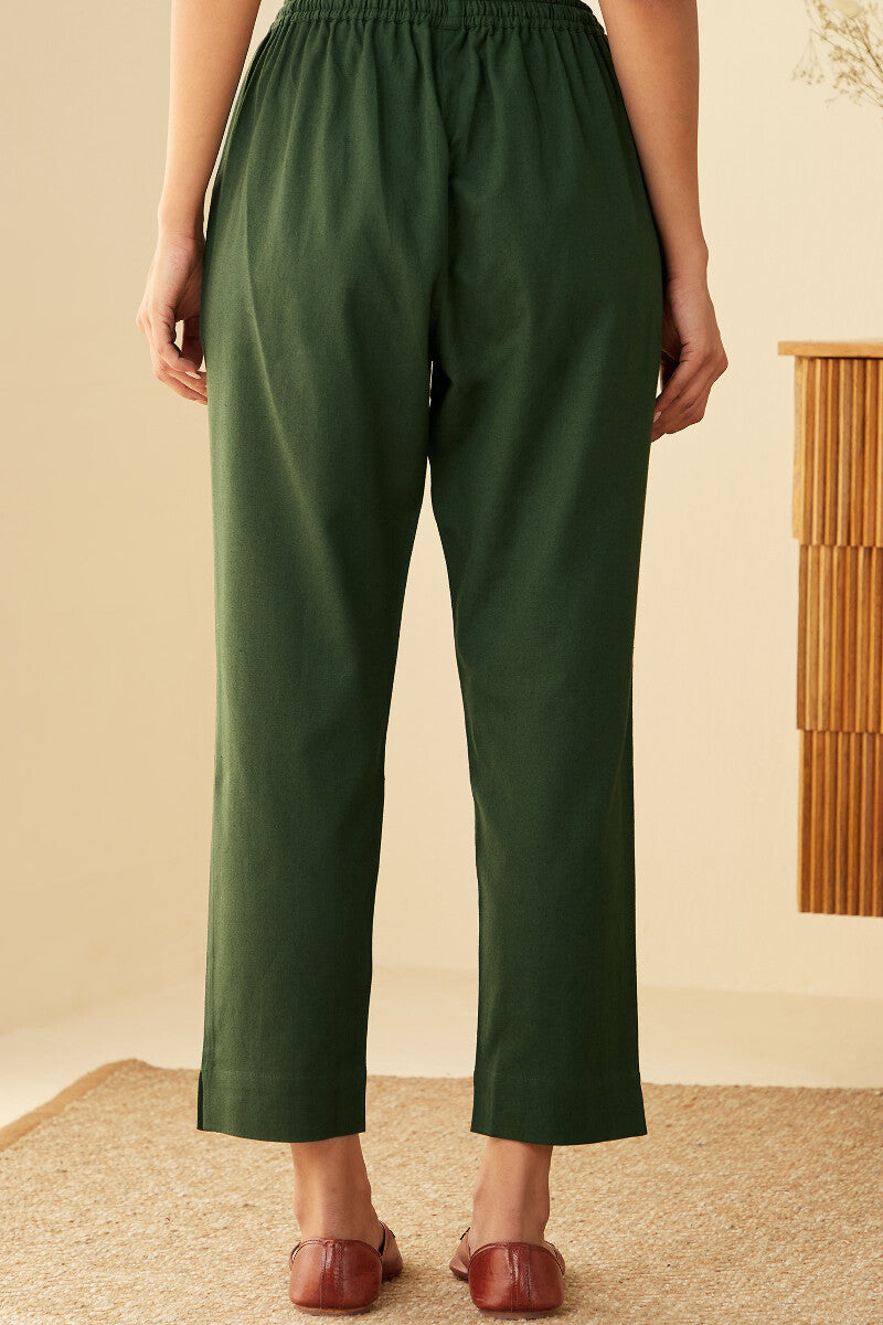 Roza Seher Green Narrow Pants