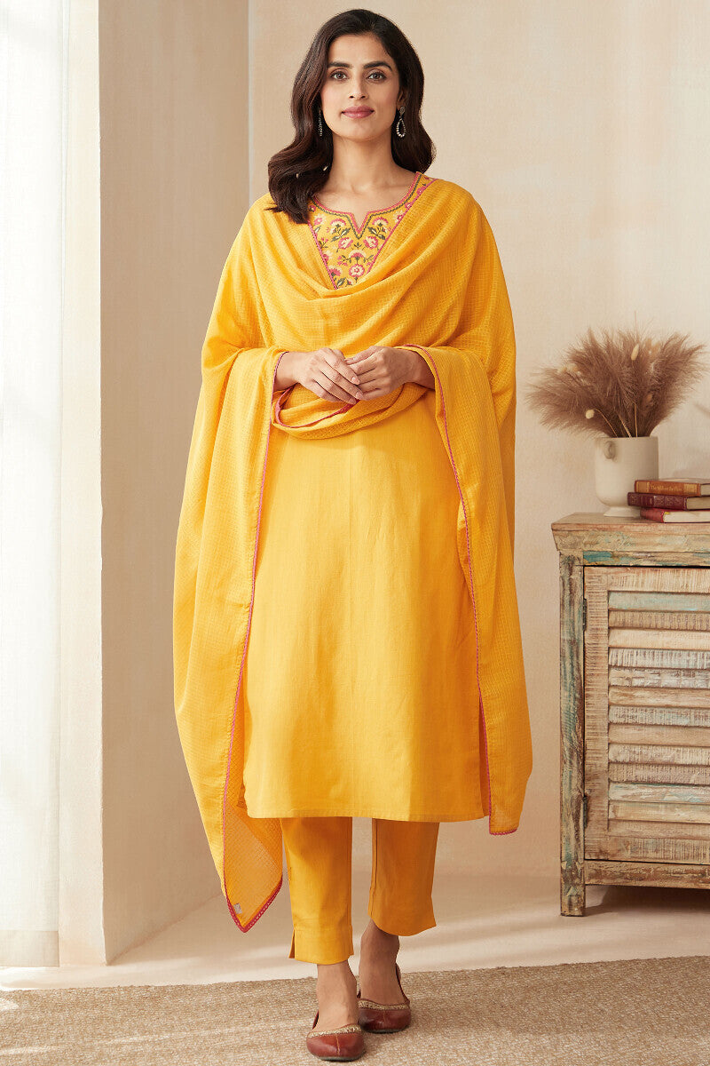 Roza Zoya Mustard Kurta
