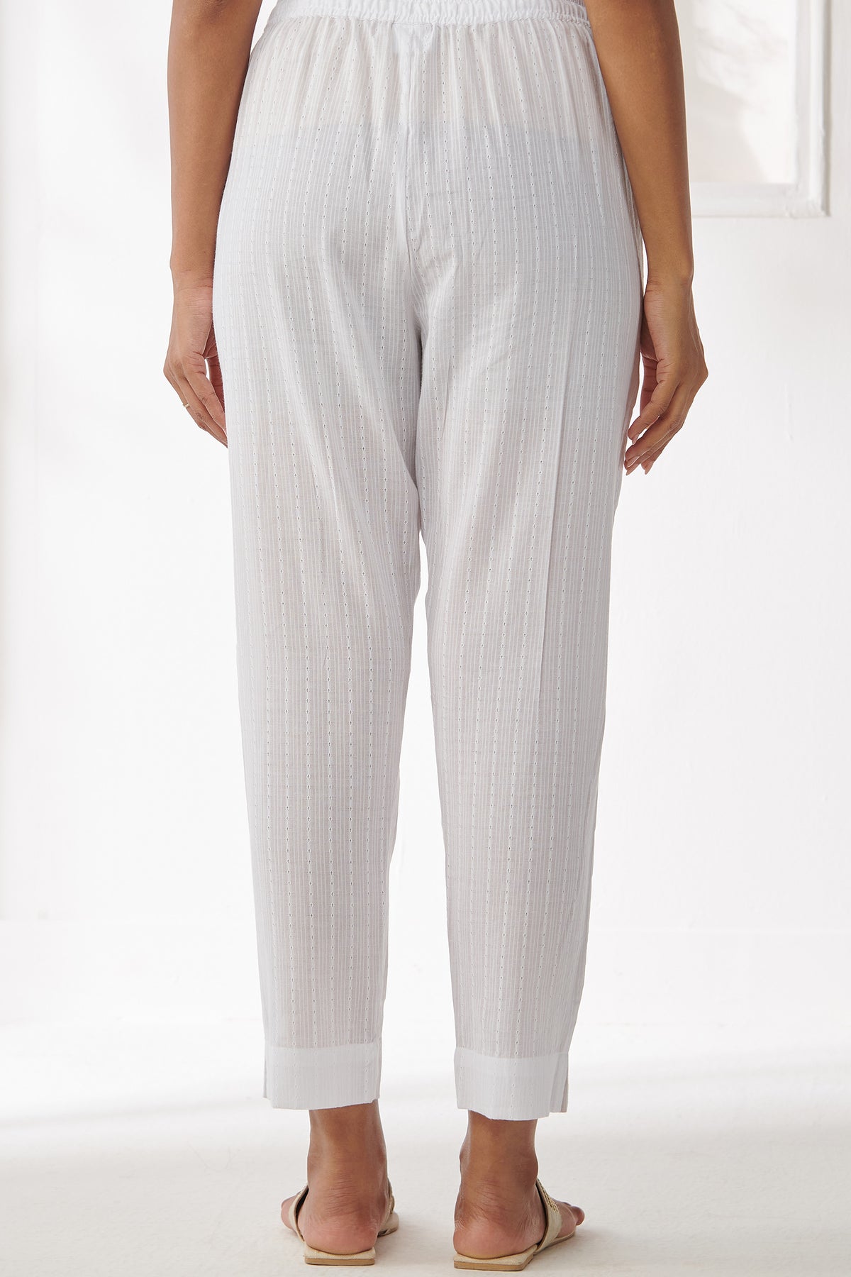 Roza Rehana White Narrow Pants