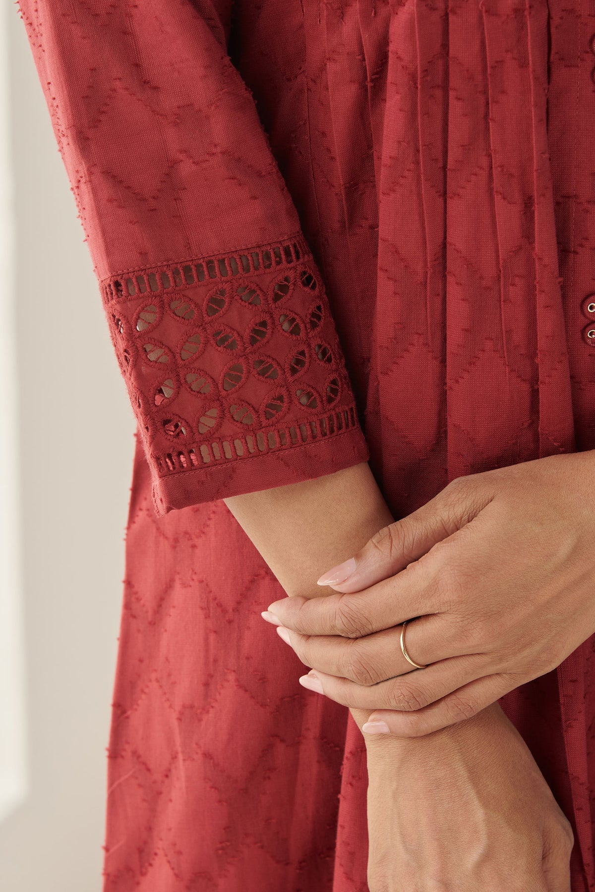 Roza Samrina Red Kurta