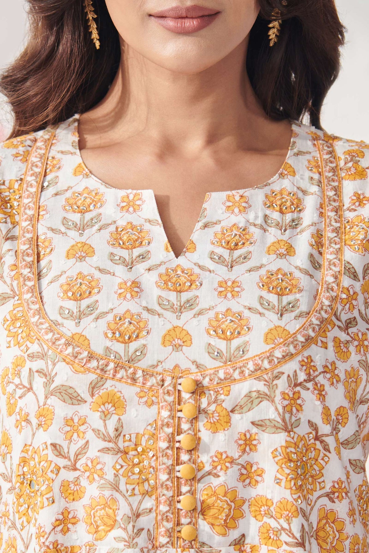 Gulbahar Tira Sanganeri Kurta
