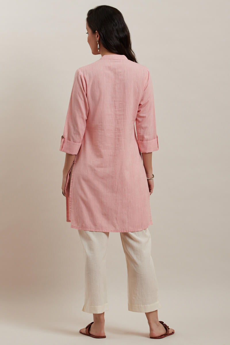 Roza Light Pink Short Kurta