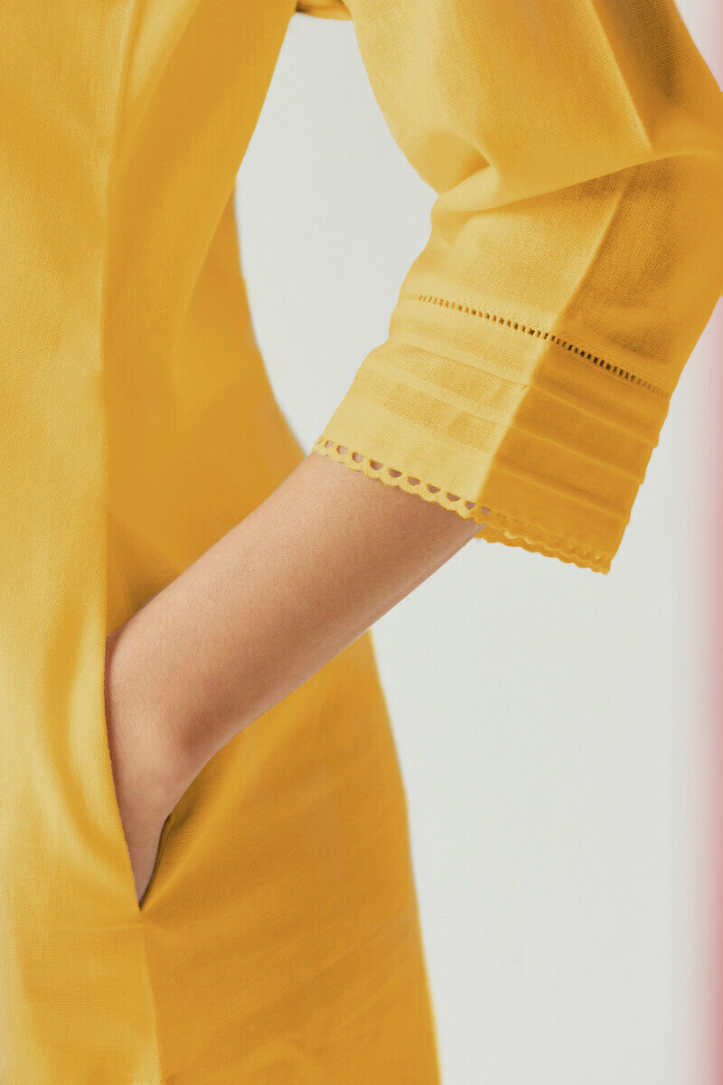 Roza Nida Lemon Yellow Kurta