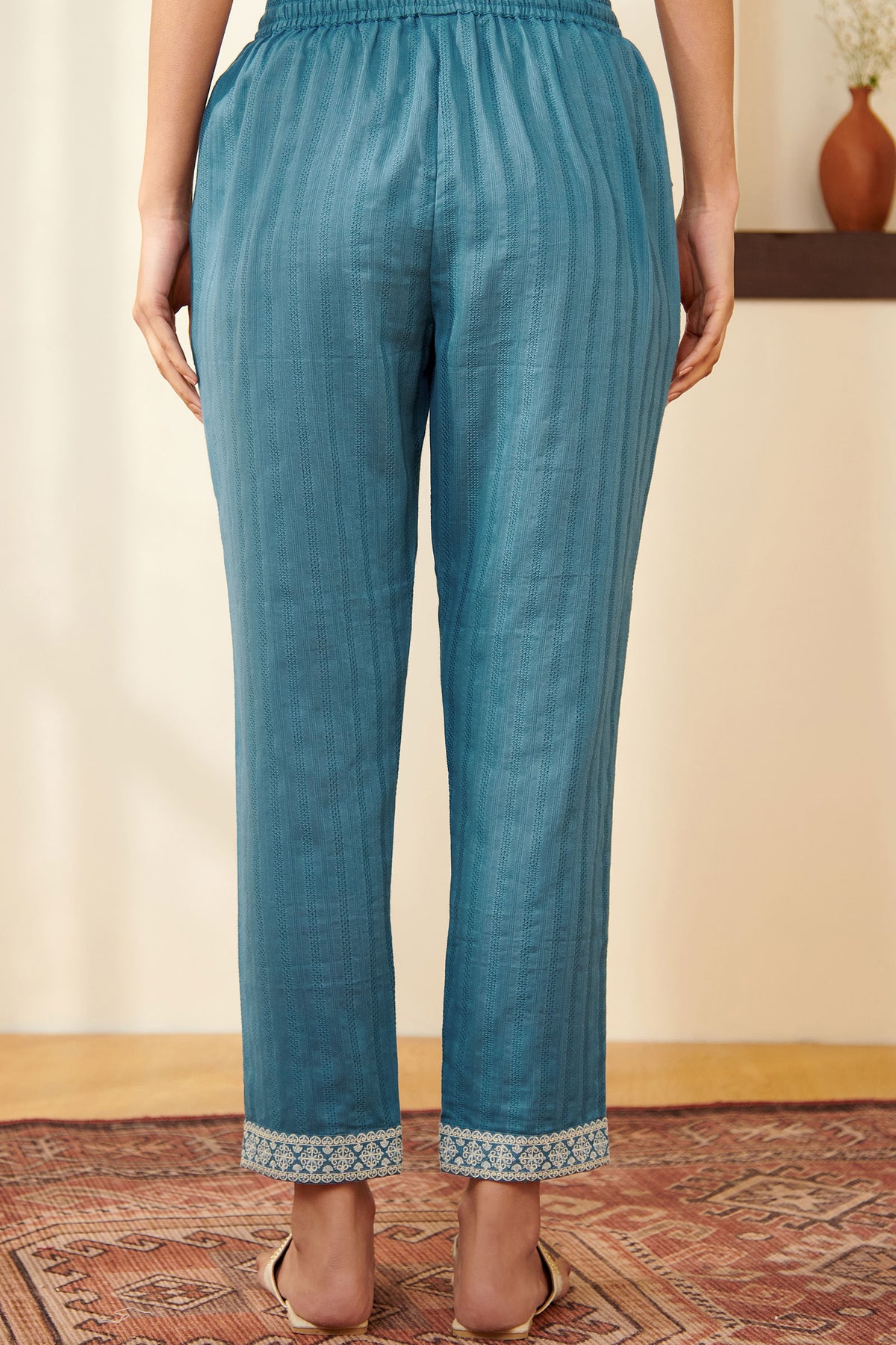 Mehraab Wahida Blue Narrow Pants