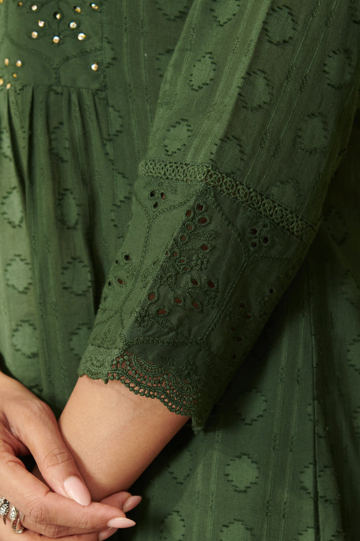 Roza Zunaira Forest Green Kurta