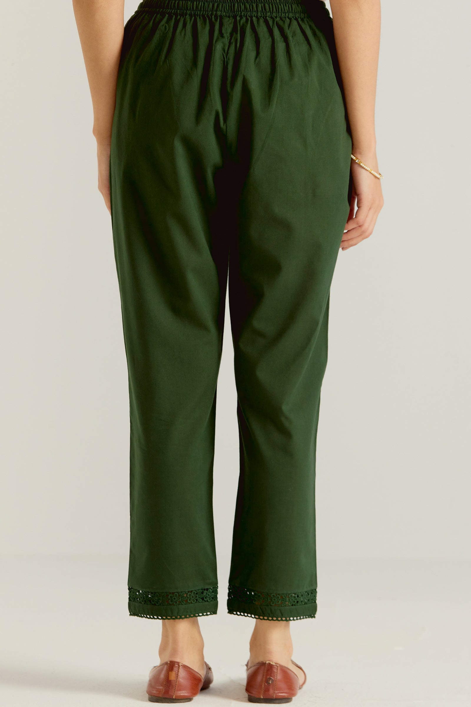 Roza Sehr Olive Green Narrow Pants