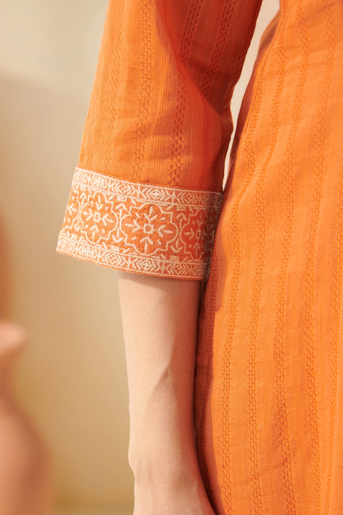 Mehraab Mihira Orange Kurta