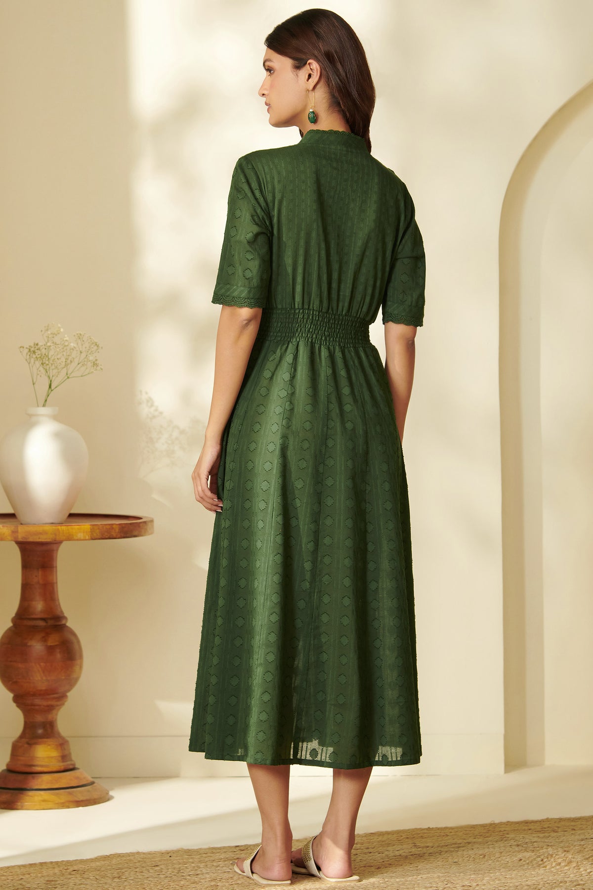 Roza Aaliya Forest Green Dress