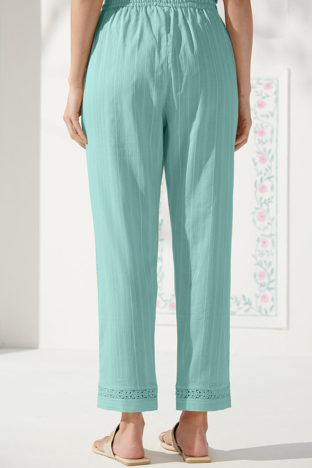 Roza Nazmin Green Narrow Pants