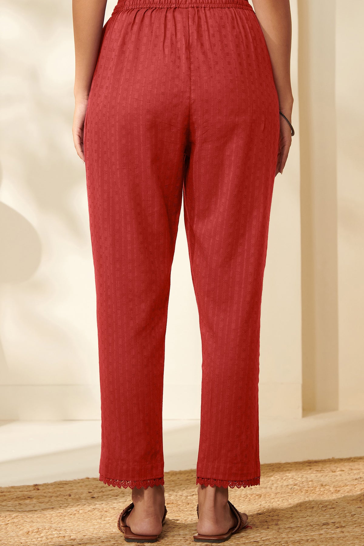 Roza Sureena Ruby Red Narrow Pants