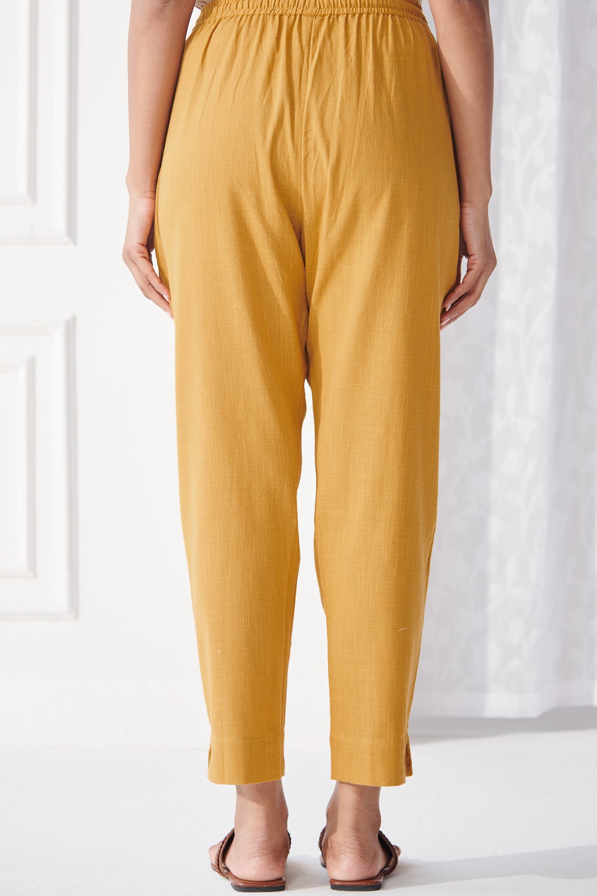 Roza Jiya Mustard Narrow Pants