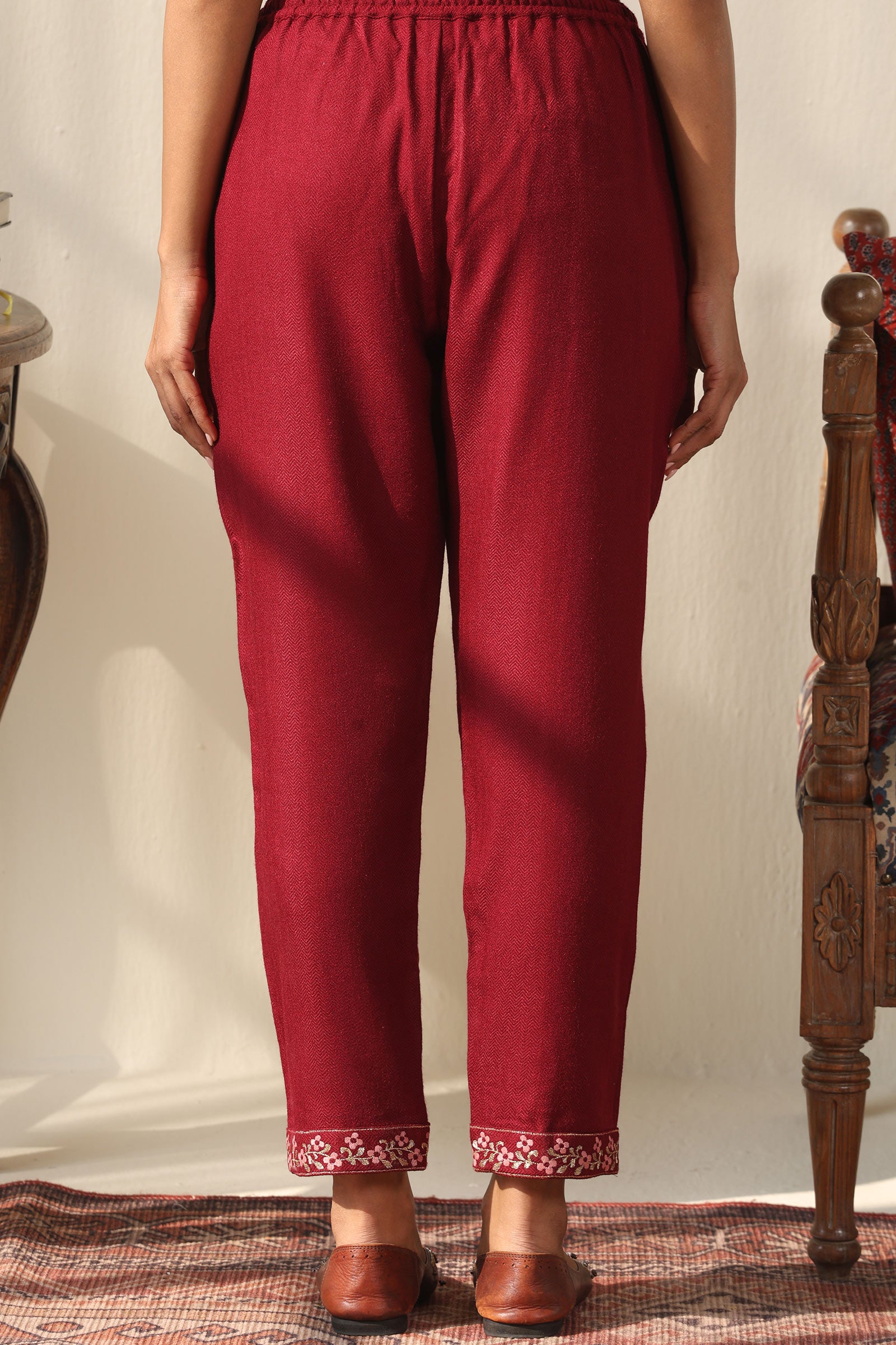 Naadirah Gulbahar Faux Wool Narrow Pants