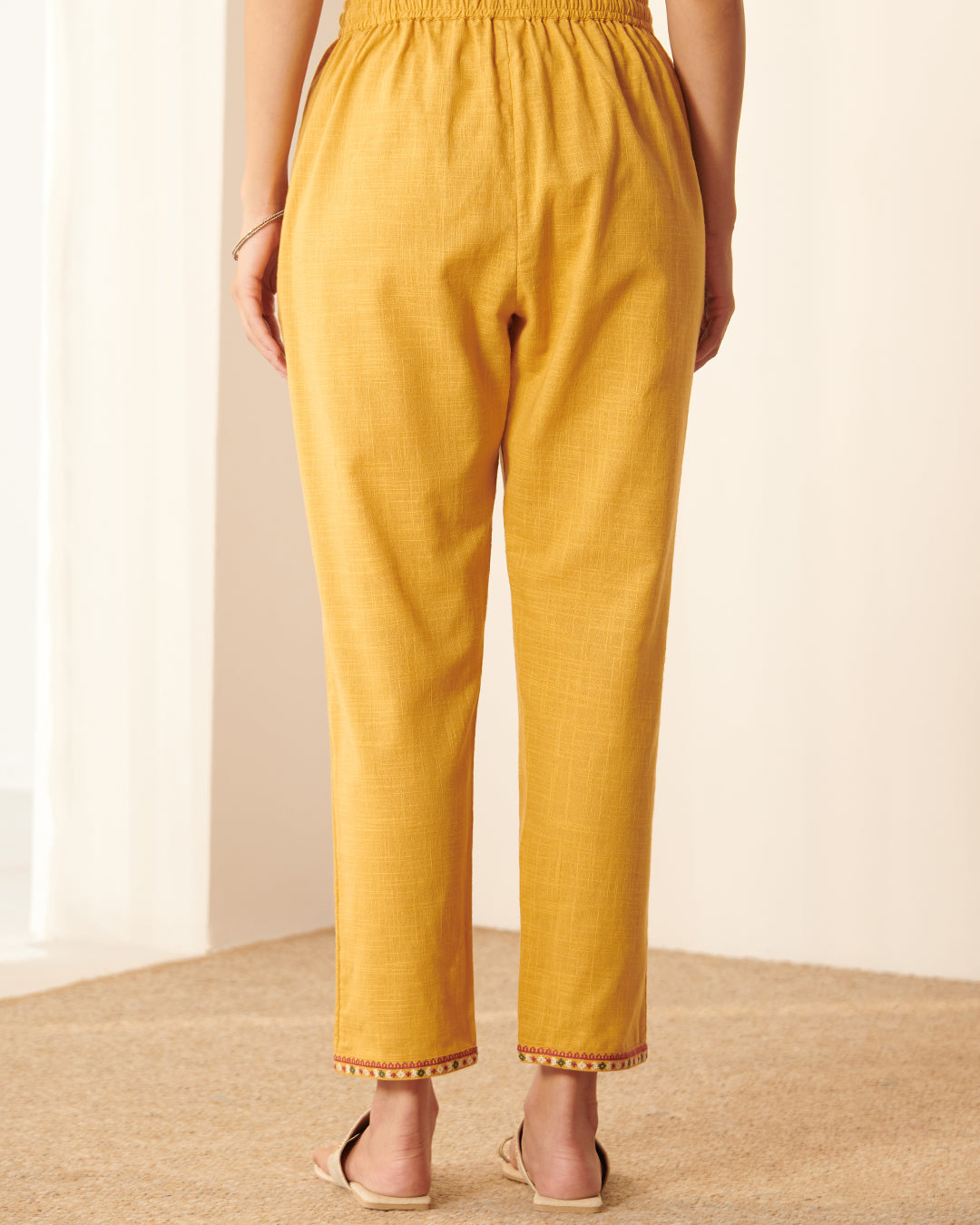Mehraab Suhana Mustard Narrow Pants