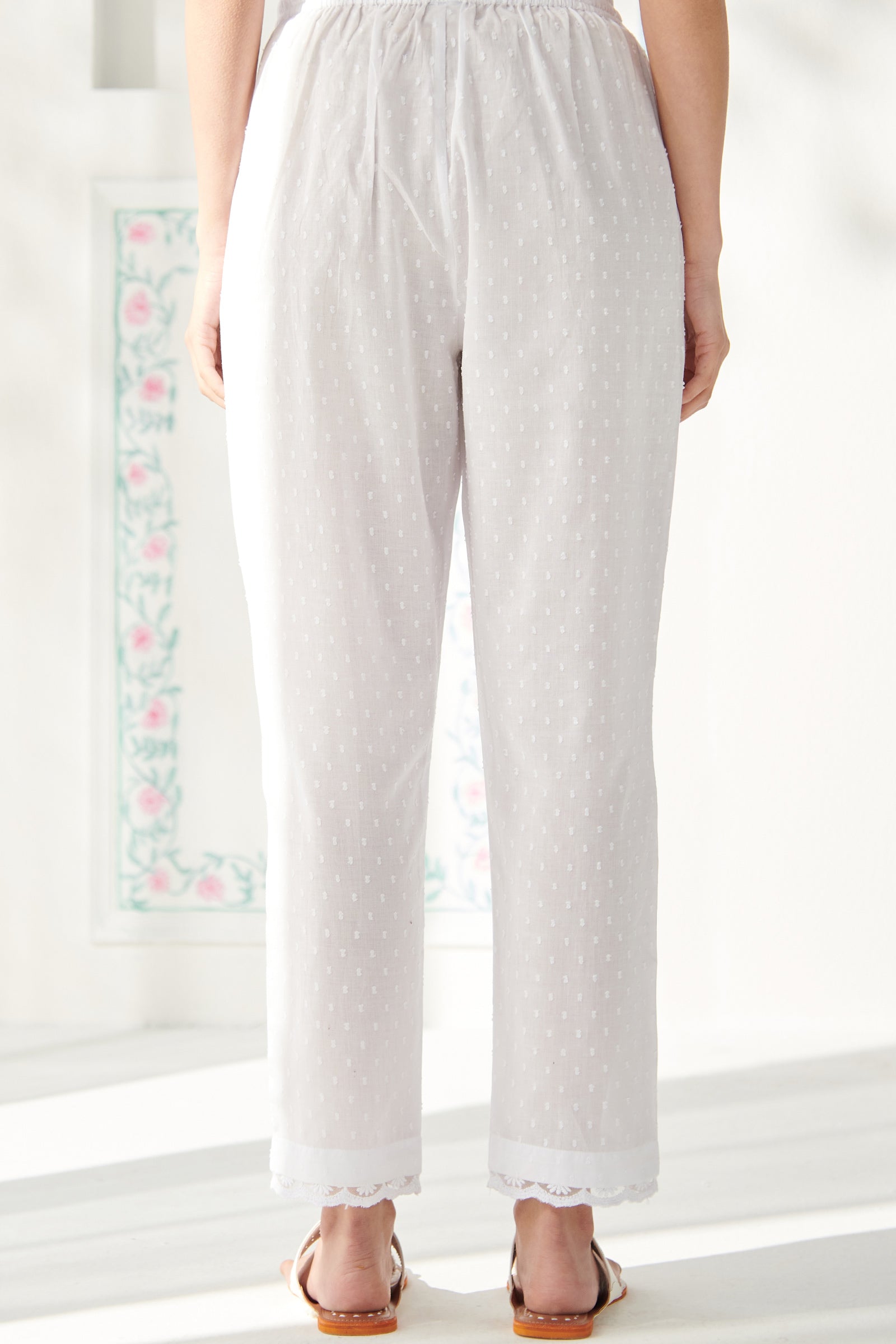 Roza Sameera White Narrow Pants