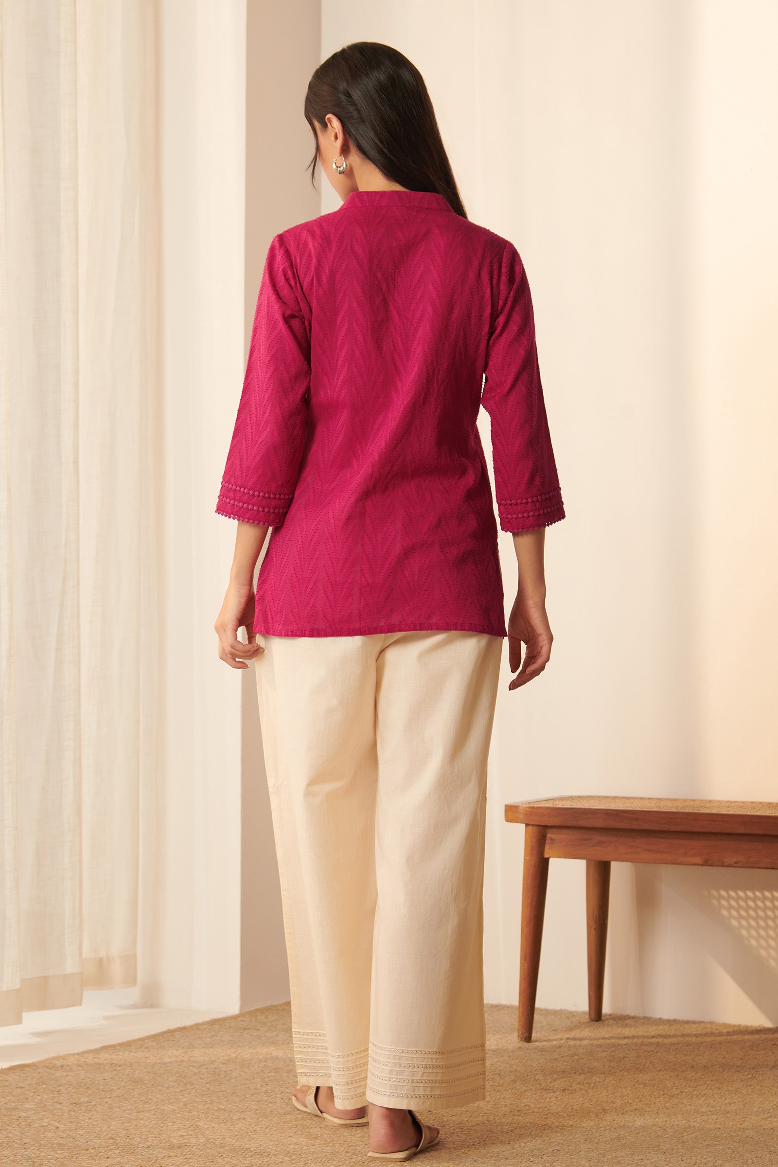 Roza Ruksar Rani Pink Top