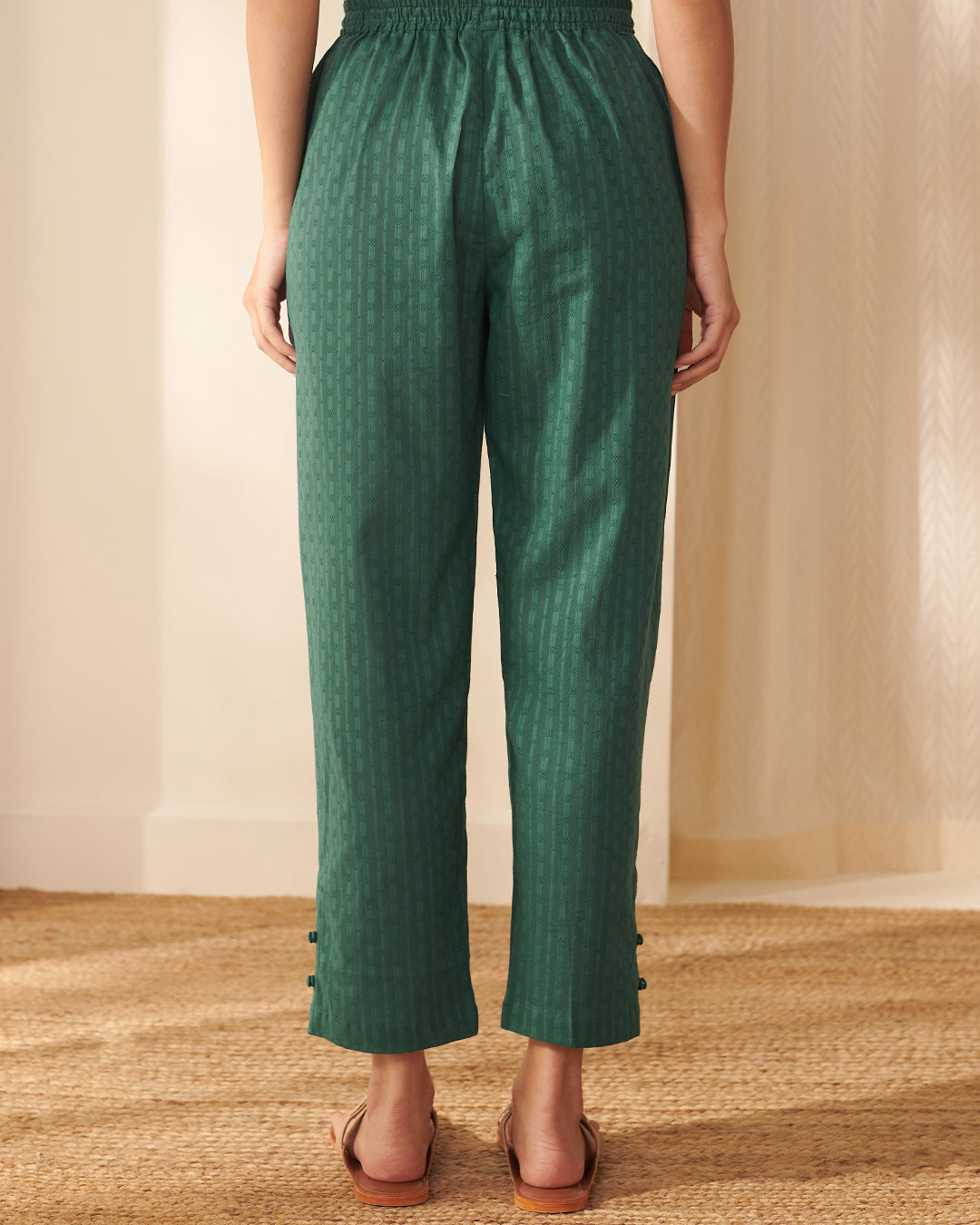Roza Asfara Teal Green Pants