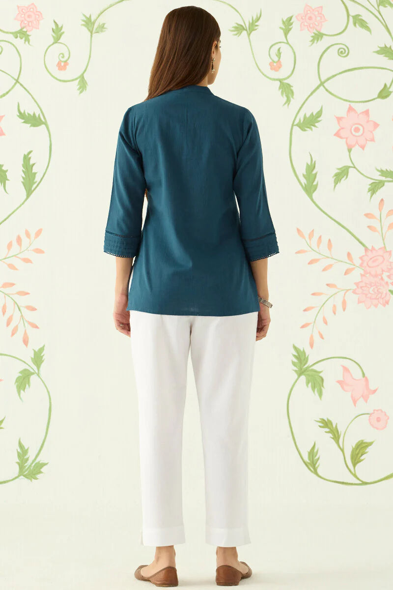 Surplus: Roza Seerat Blue Top