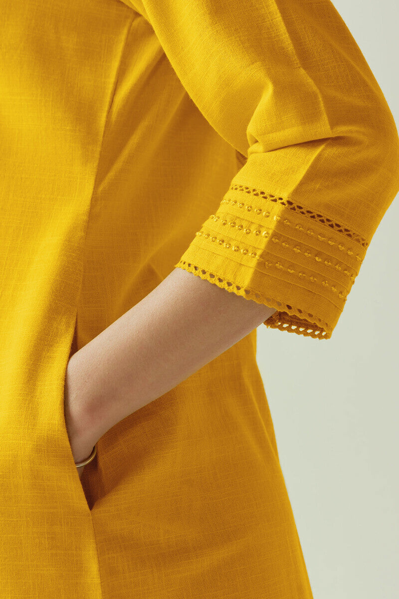 Roza Seerat Yellow Kurta