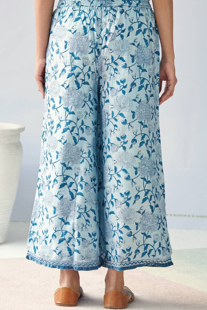 Gauhar Maira Blue Sanganeri Chanderi Palazzo