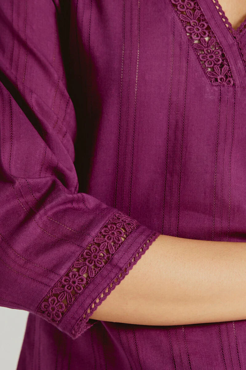 Surplus: Roza Sehr Plum Kurta