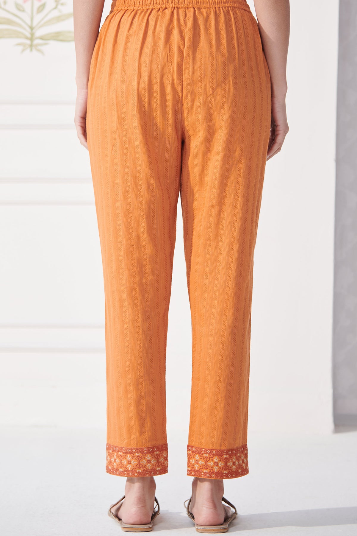 Mehraab Nahida Orange Narrow Pants