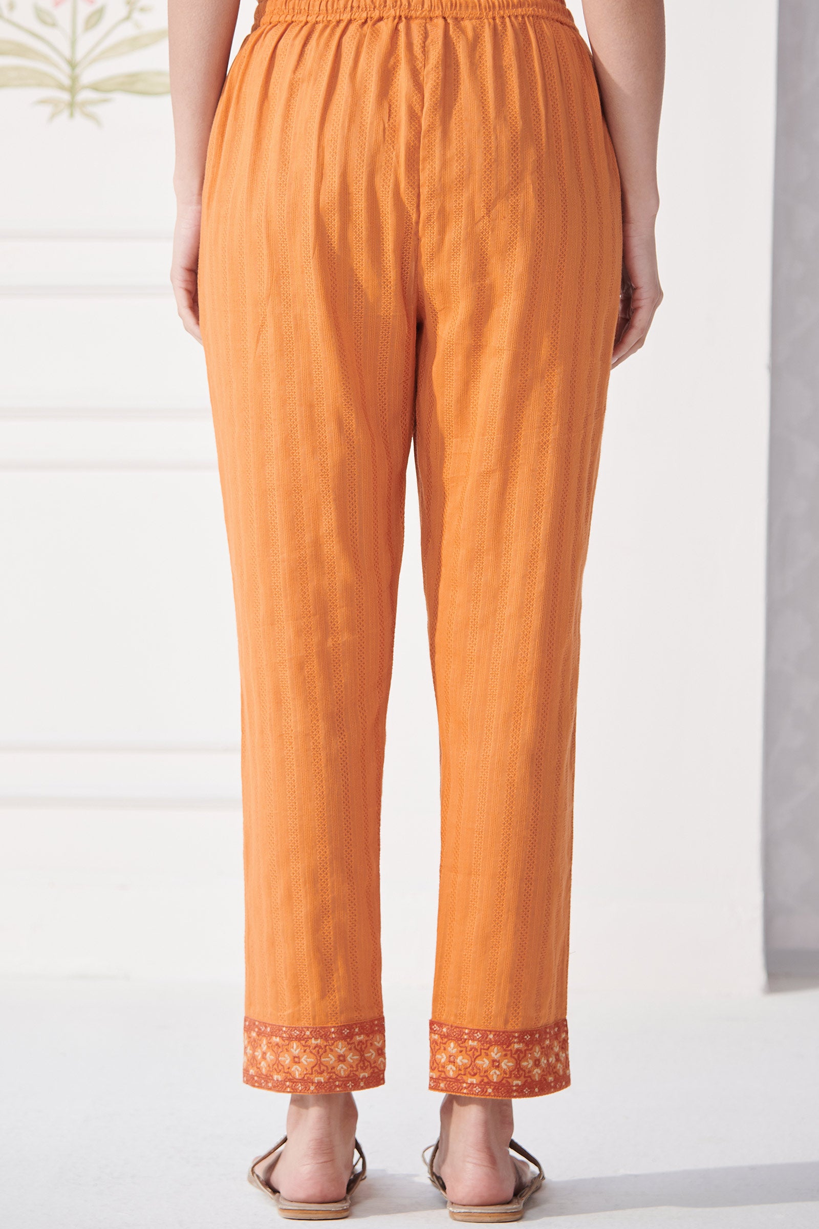 Mehraab Nahida Orange Narrow Pants