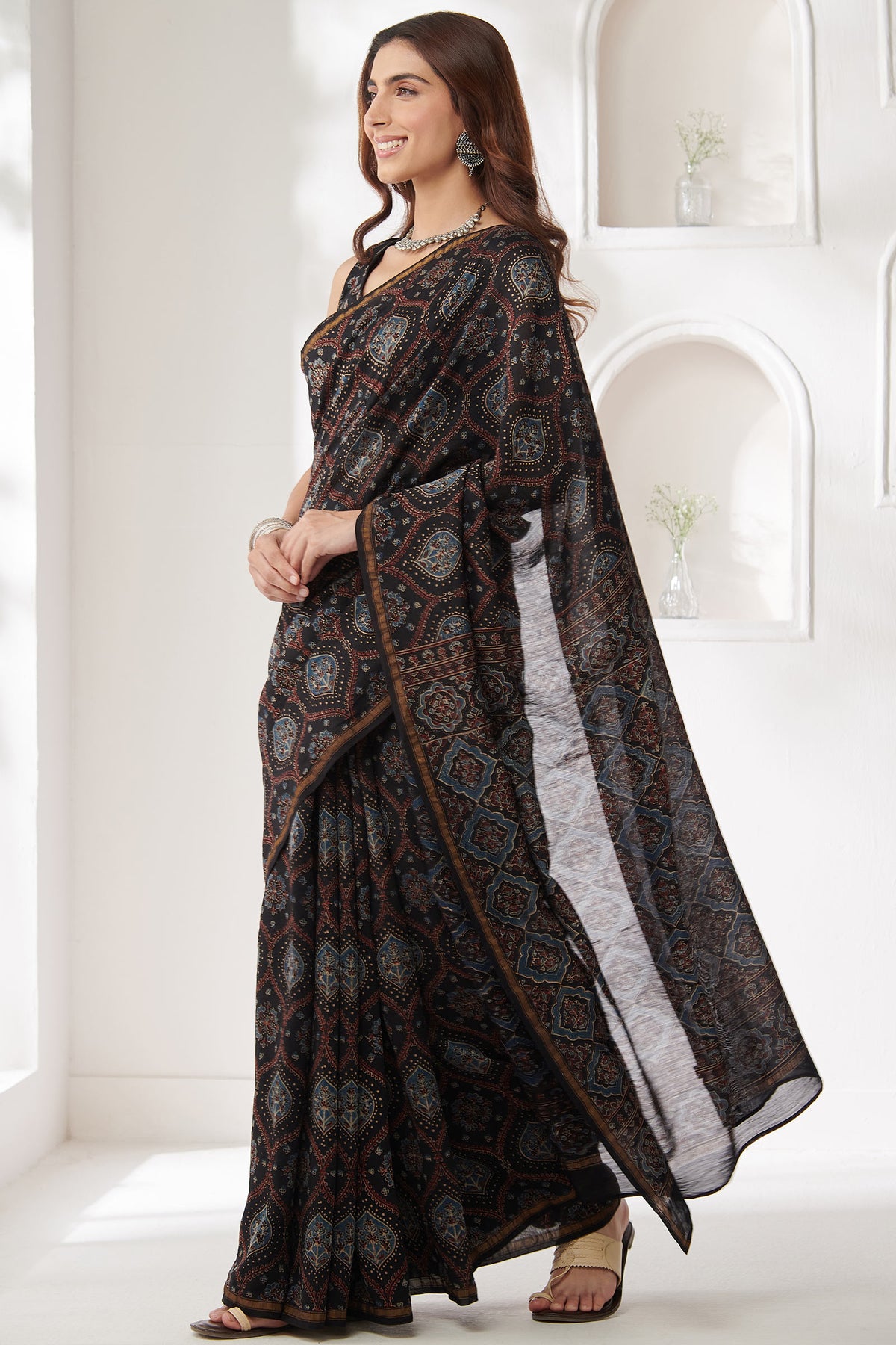 Sehra Afreena Ajrak Saree