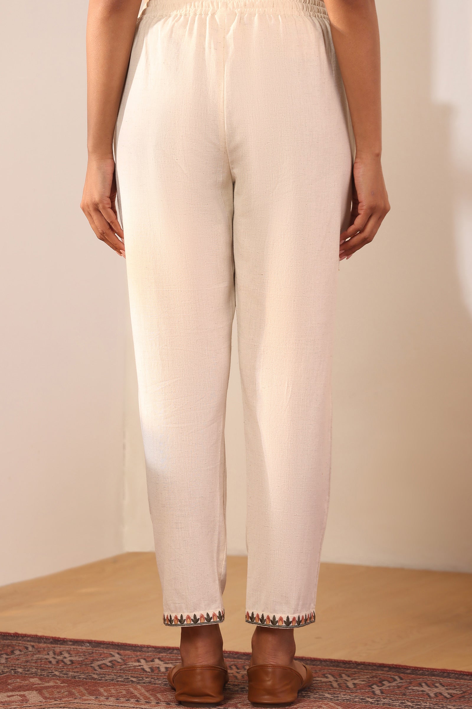 Surplus: Mehraab Naureen Off White Narrow Pants