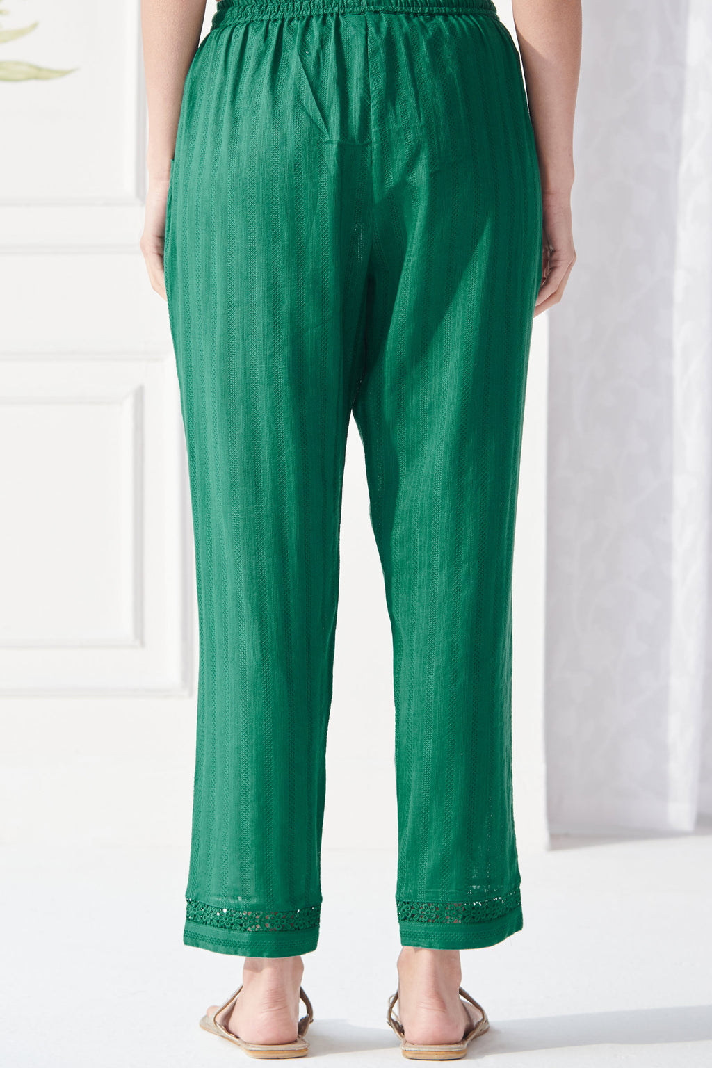 Roza Naaz Green Narrow Pants