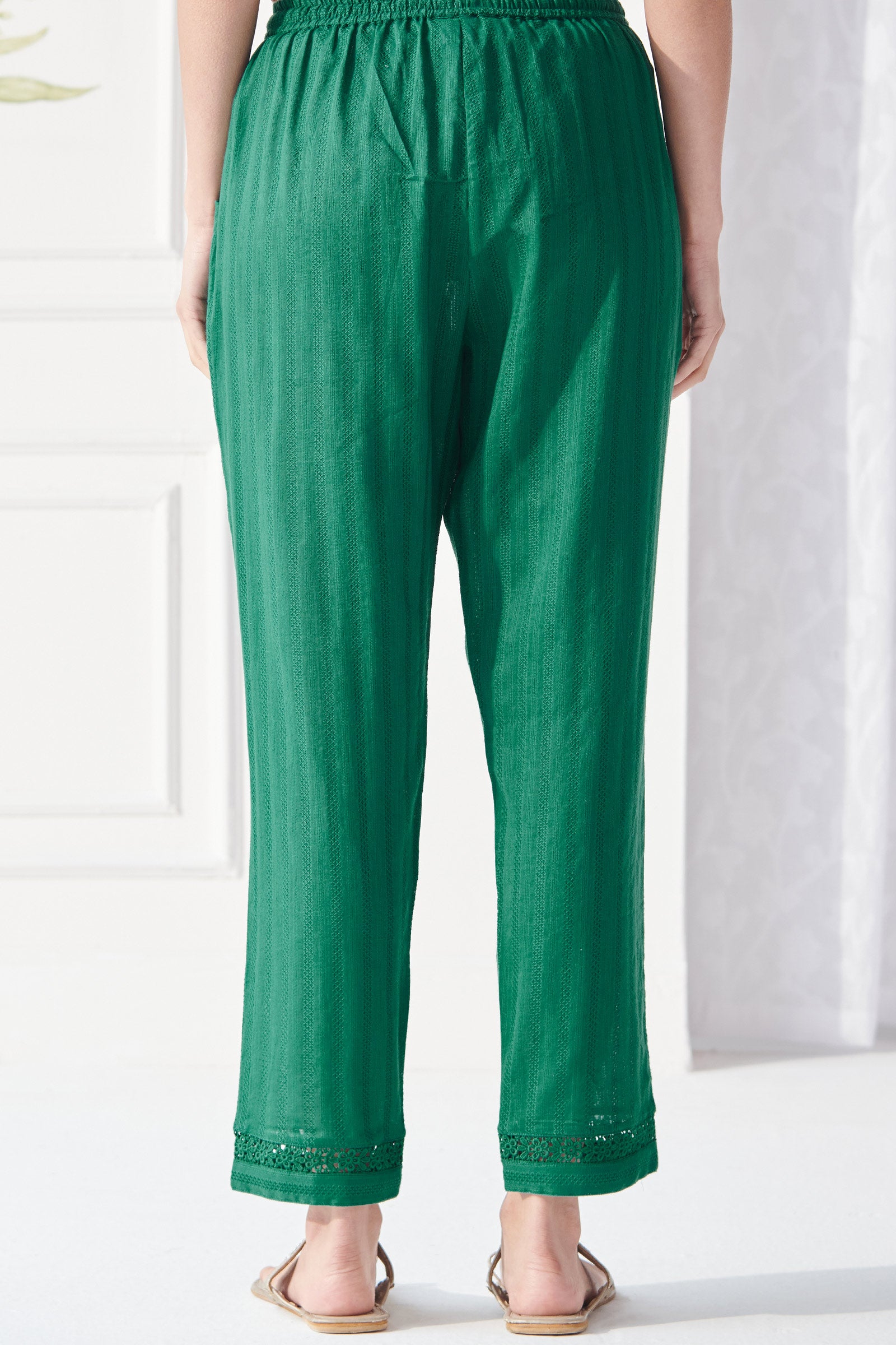 Roza Naaz Green Narrow Pants