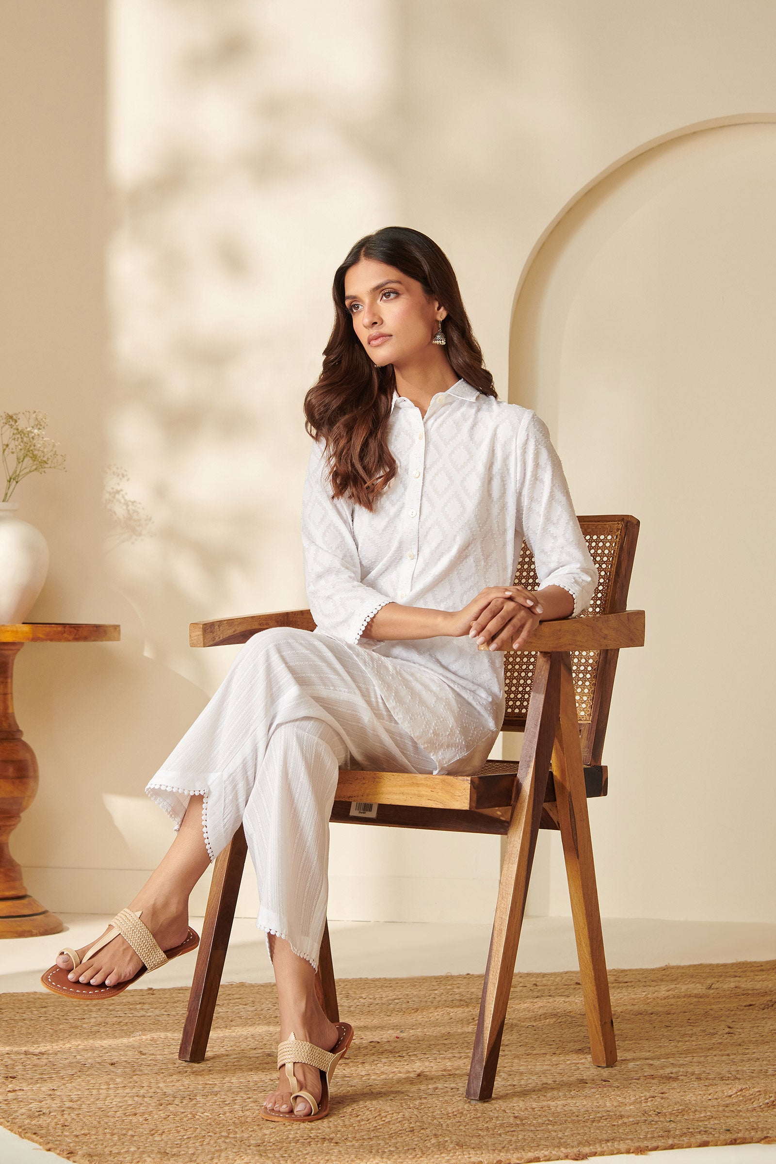 Roza Bahar White Co-Ord Set