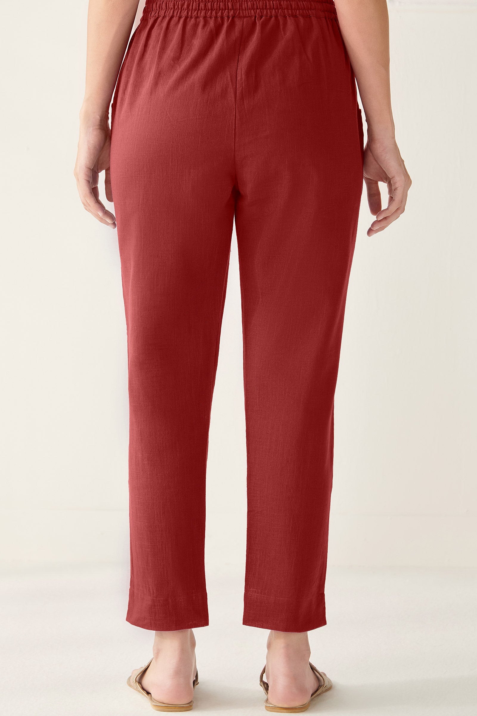 Roza Faraz Alta Red Narrow Pants