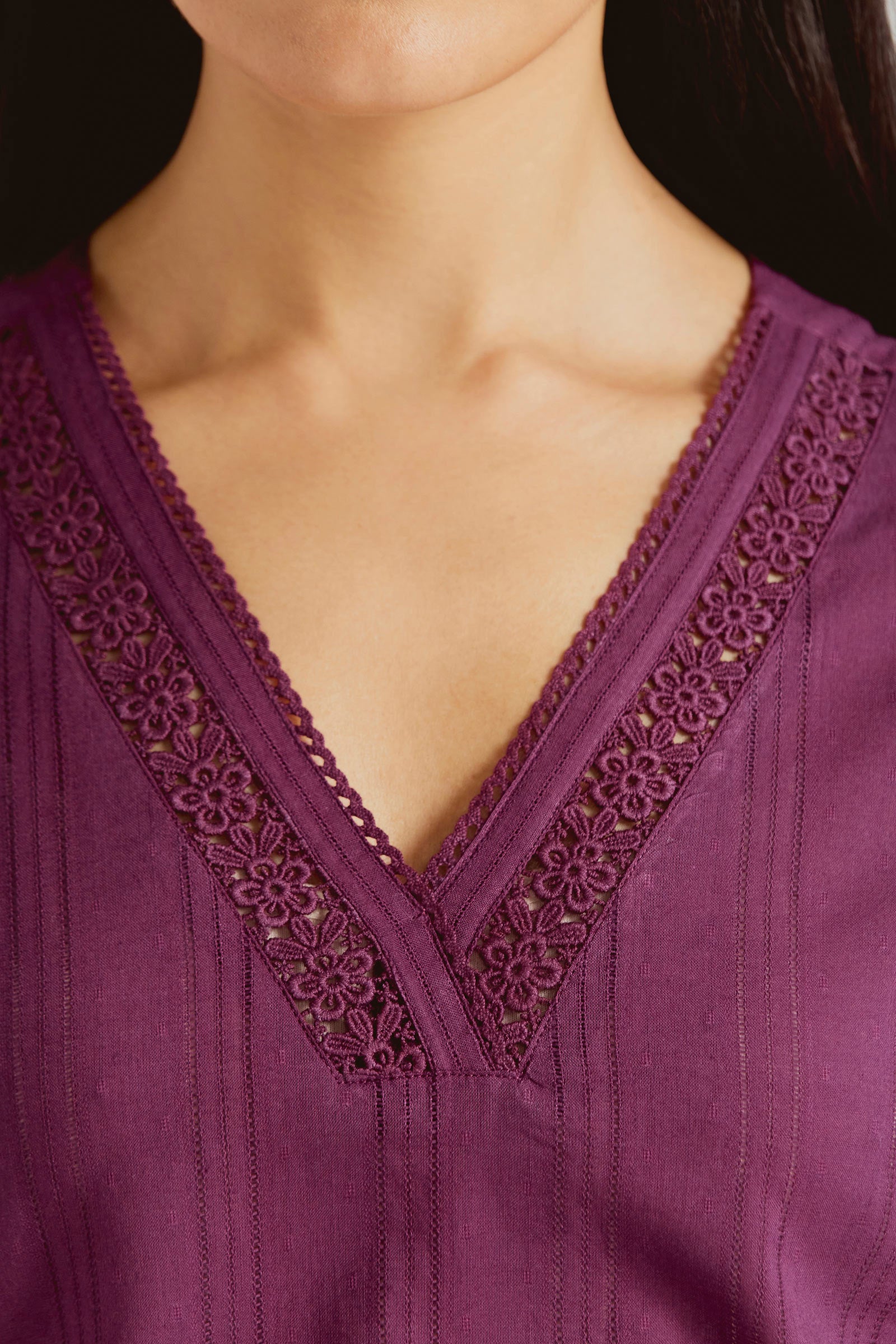 Roza Sehr Plum Kurta