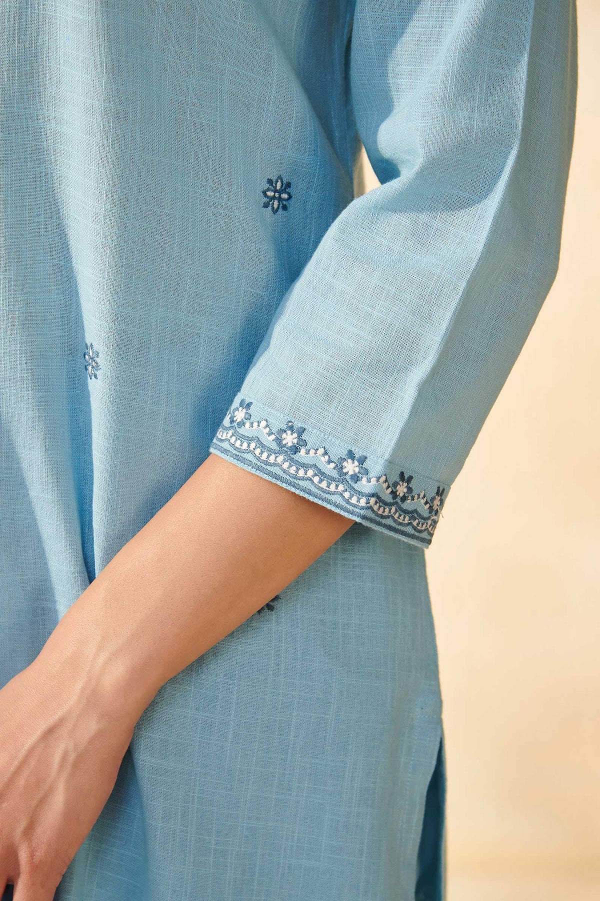 Mehraab Roheen Blue Kurta