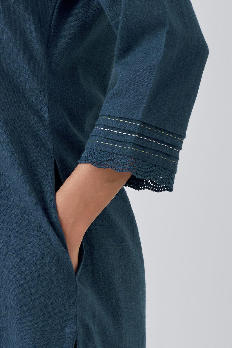 Roza Sehreen Navy Blue Kurta