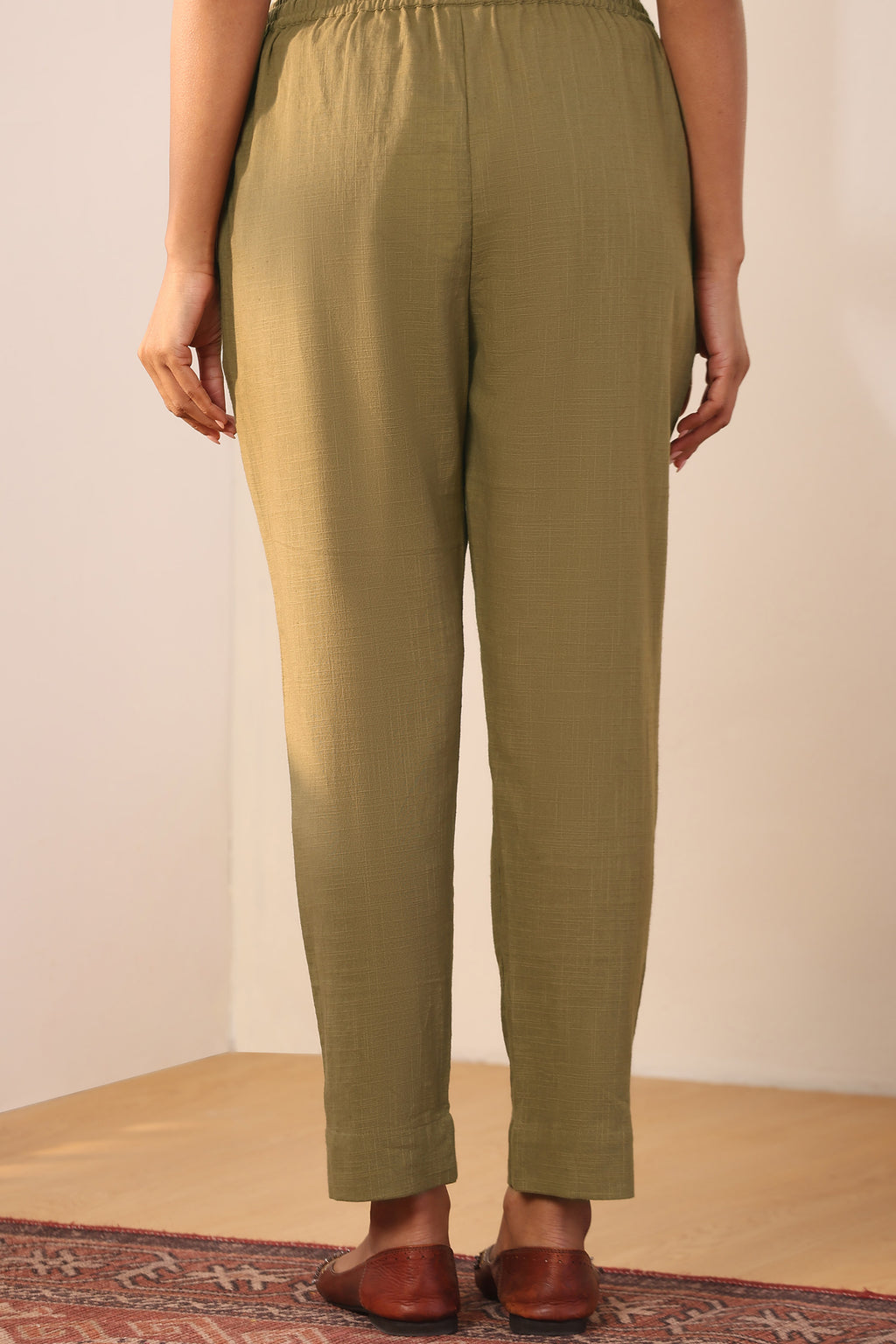 Roza Naaz Olive Green Narrow Pants