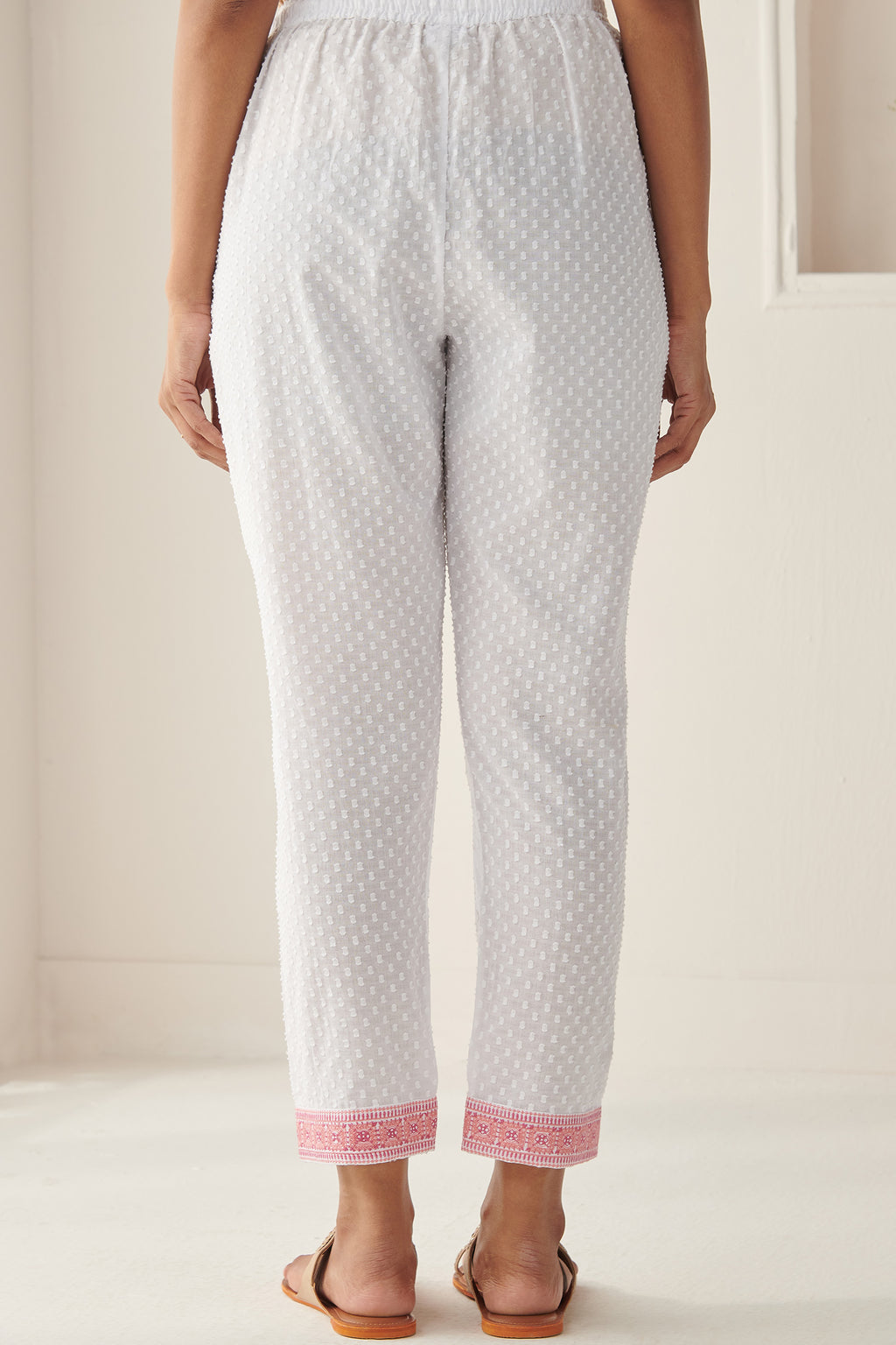 Mehraab Mahira White Narrow Pants