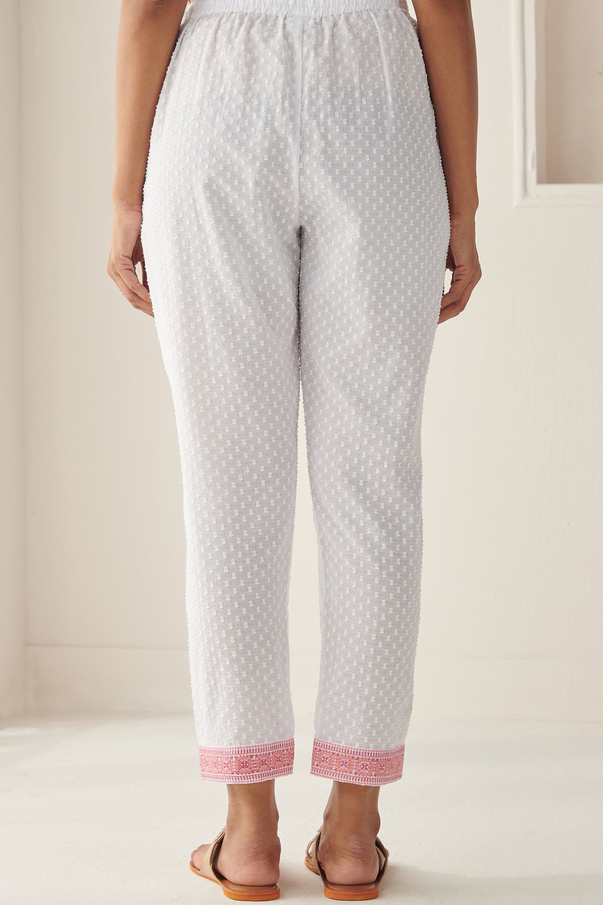 Mehraab Mahira White Narrow Pants