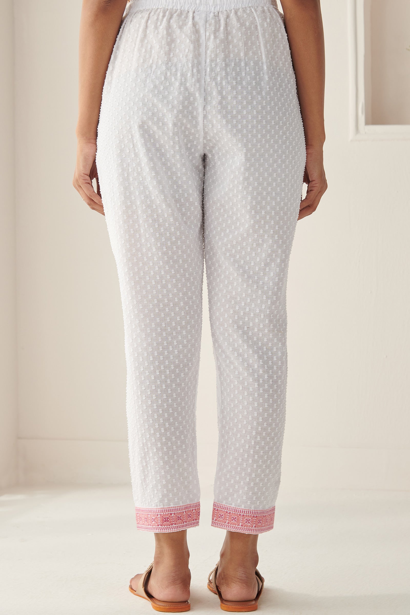 Mehraab Mahira White Narrow Pants